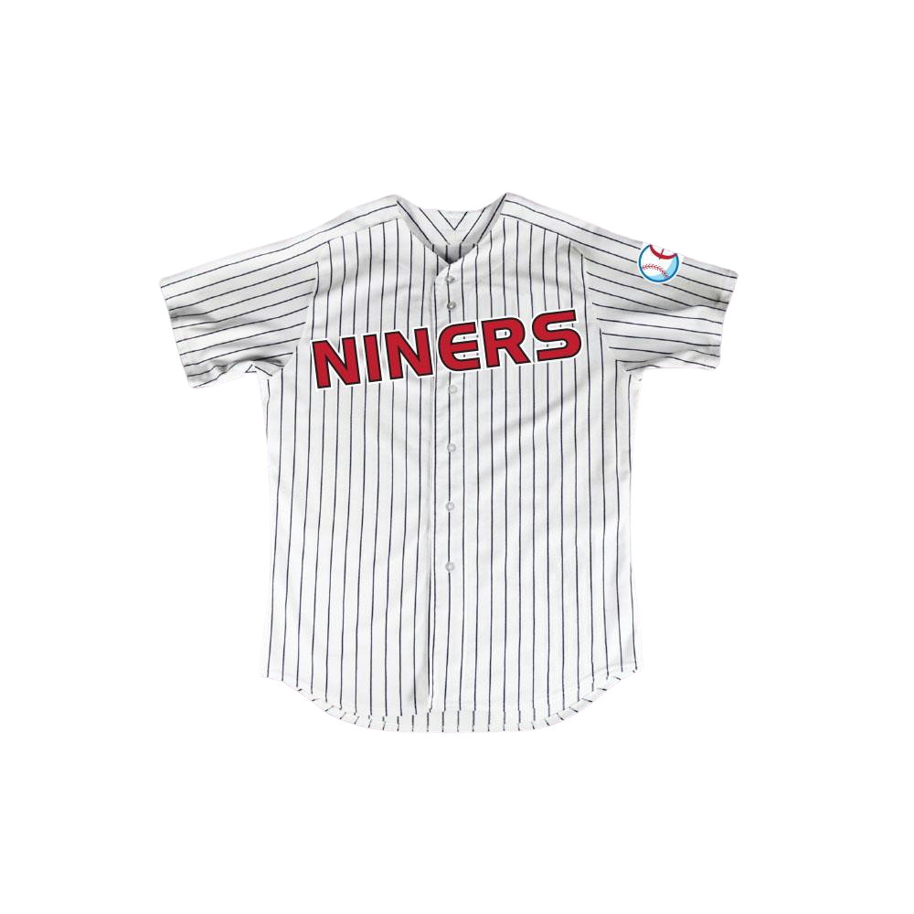 Deep Space Niners White Pinstriped Baseball Jersey