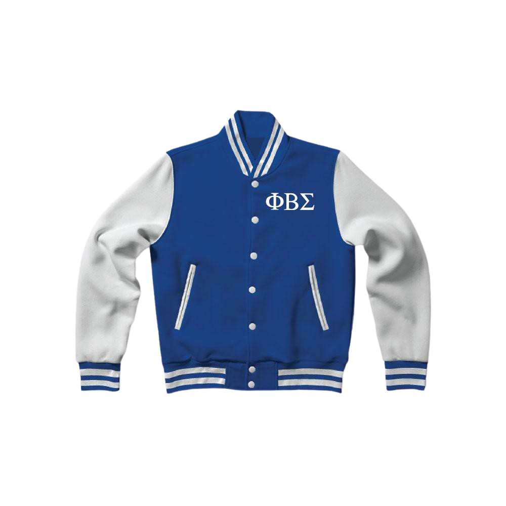 Phi Beta Sigma Fraternity Varsity Letterman Jacket-Style Sweatshirt Blue