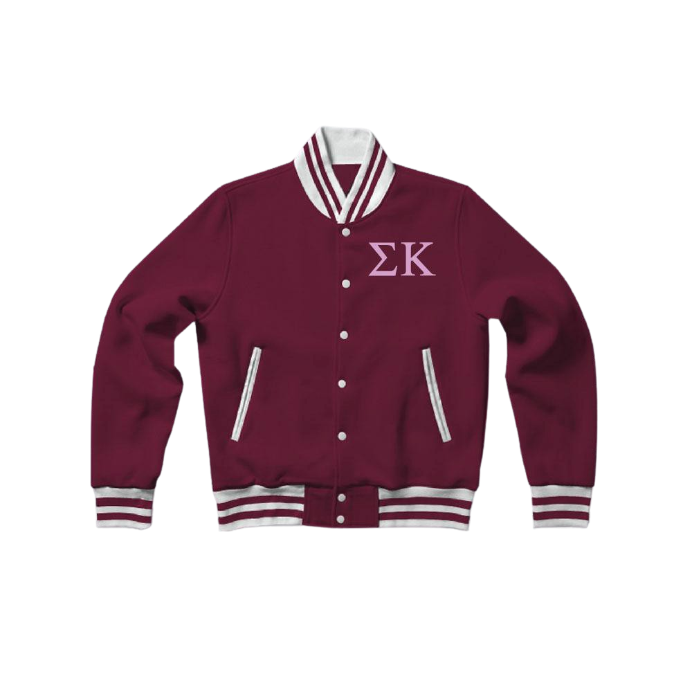 Sigma Kappa Sorority Varsity Letterman Jacket-Style Sweatshirt