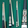 Boriz Billiards Black Leather Grip Pool Cue Stick Majestic HV9C Series inlaid