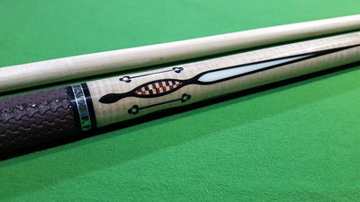 Boriz Billiards Black Leather Grip Pool Cue Stick Majestic SSLove Series inlaid