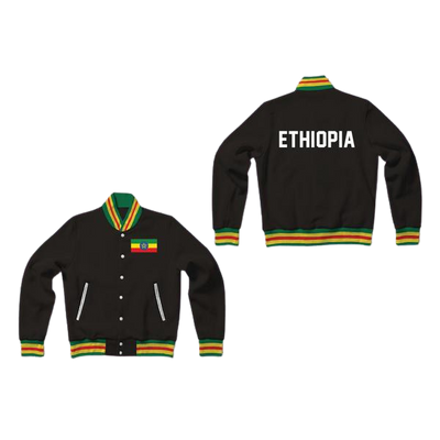 Ethiopia Varsity Letterman Jacket-Style Sweatshirt