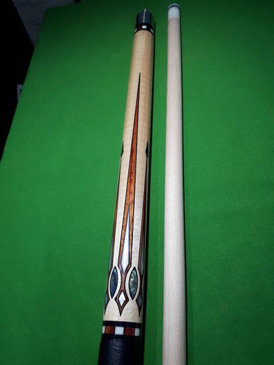 Boriz Billiards Black Leather Grip Pool Cue Stick Majestic FxLove Series inlaid