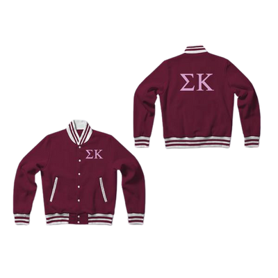 Sigma Kappa Sorority Varsity Letterman Jacket-Style Sweatshirt