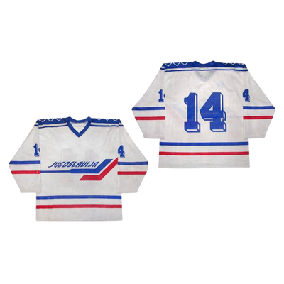 1991 Yugoslavia National Team White Hockey Jersey