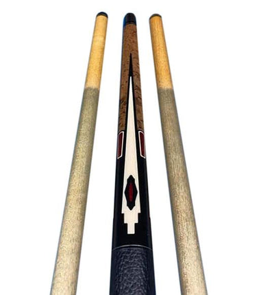 Billiards Black Leather Grip Pool Cue Stick Majestic Series inlaid VVTR6