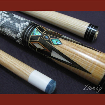 Boriz Billiards Snake Skin Grip Pool Cue Stick Original Inlays New - borizcustom