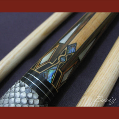 Boriz Billiards Snake Skin Grip Pool Cue Stick Original Inlays New - borizcustom