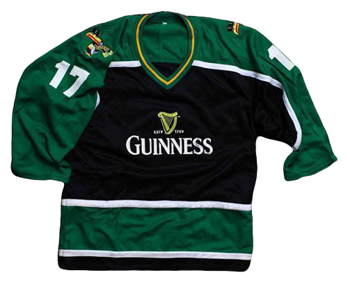 Irish Stout Beer Hockey Jersey March 17 St. Patrick's Day colors