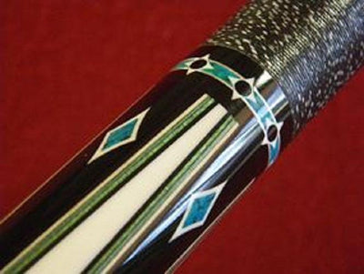 Boriz Billiards Black Leather Grip Pool Cue Stick Majestic Series inlaid VVV3