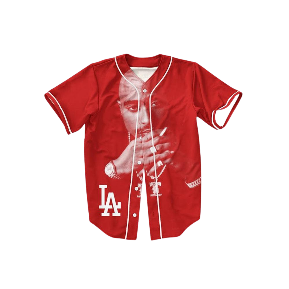 Tupac Shakur Makaveli 13 Los Angeles Red Baseball Jersey