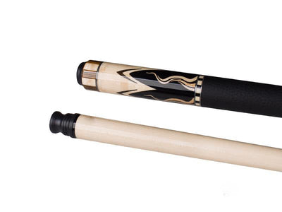 Billiards Black Leather Grip Pool Cue Stick Majestic Series inlaid BLBB
