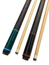 2 Billiards Black Leather Grip Pool Cue Stick Majestic Series inlaid VVTR8