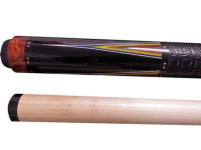 Boriz Billiards Black Leather Grip Pool Cue Stick Majestic Series inlaid Model X
