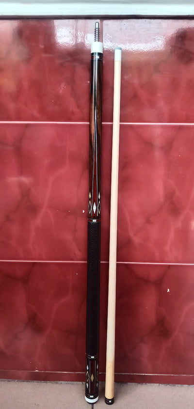 Boriz Billiards Black Leather Grip Pool Cue Stick Majestic Series inlaid GV2X