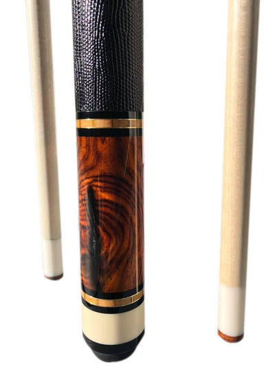 Billiards Black Leather Grip Pool Cue Stick Majestic Series inlaid SLLK