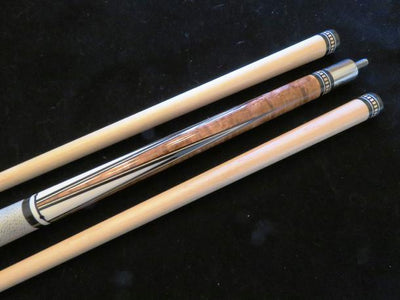 Boriz Billiards Black Leather Grip Pool Cue Stick Majestic #BB8V Series inlaid