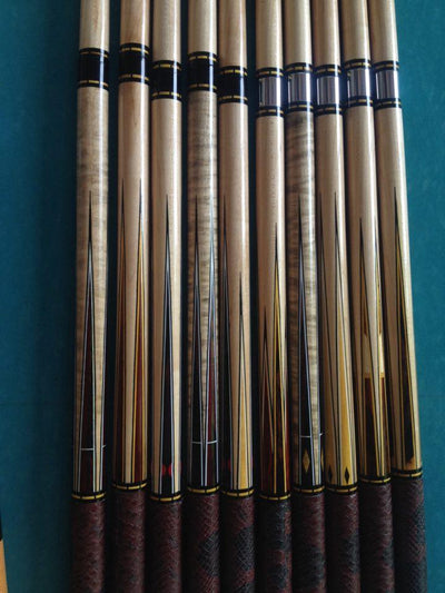 Boriz Billiards Black Leather Grip Pool Cue Stick Majestic 72FF Series inlaidSeries inlaid