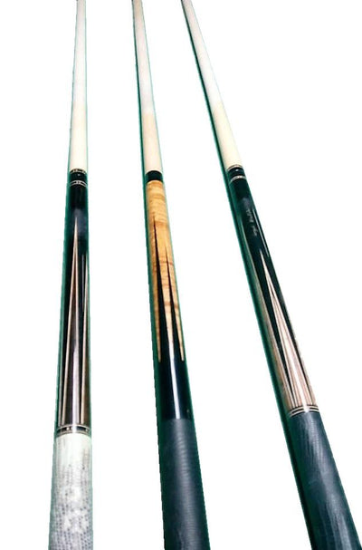Billiards Black Leather Grip Pool Cue Stick Majestic Series inlaid ALL 3