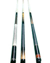 Billiards Black Leather Grip Pool Cue Stick Majestic Series inlaid ALL 3