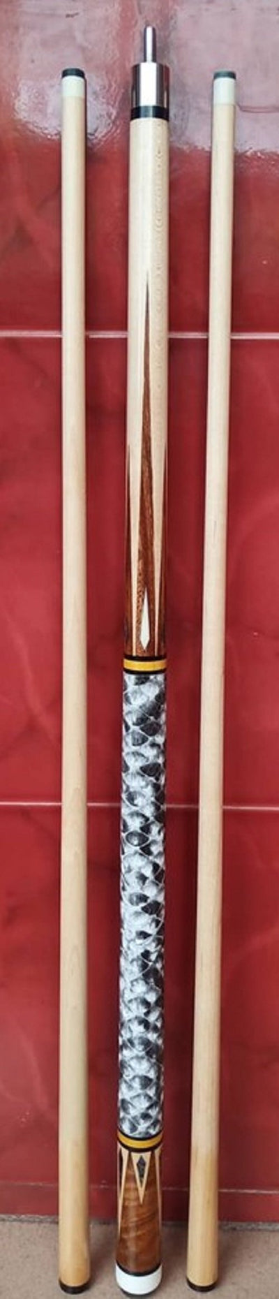 Boriz Billiards Black Leather Grip Pool Cue Stick Majestic Series inlaid G24Z