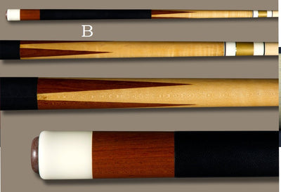 Boriz Billiards Black Leather Grip Pool Cue Stick Majestic  2XHC Series inlaid