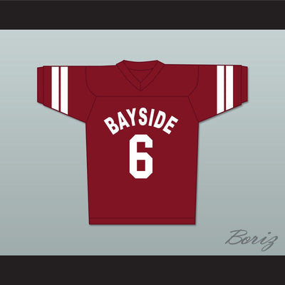 AC Slater 6 Bayside Tigers Football Jersey Maroon Saved By The Bell - borizcustom