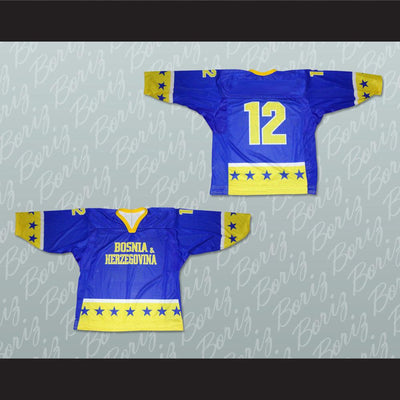 Bosnia & Herzegovina National Team Blue Hockey Jersey Any Player or Number - borizcustom