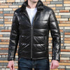 CARANFIER Winter Genuine Leather Jacket Men Sheepskin Coat Duck Down Jacket Men Warm Real Chaqueta Cuero Hombre Biker Jacket