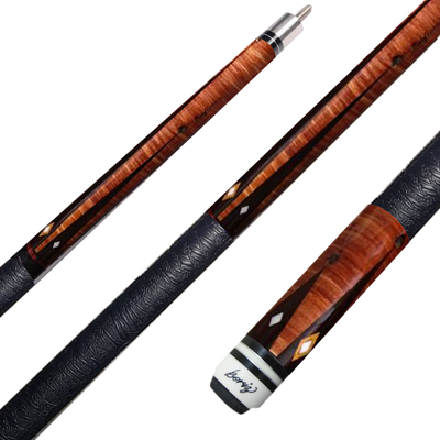 Boriz Billiards Black Leather Grip Pool Cue Stick Original Inlays New VX5