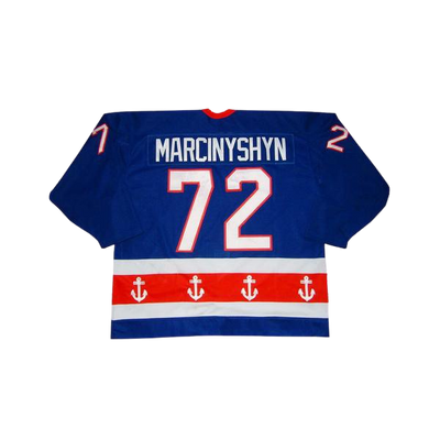 Dave Marcinyshyn 72 Milwaukee Admirals Blue Hockey Jersey