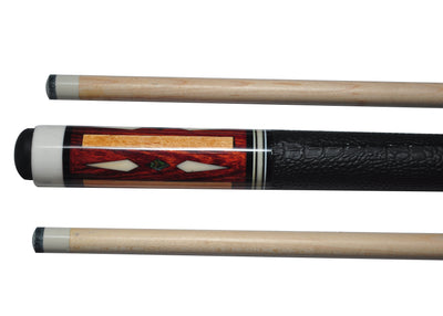 Boriz Billiards Black Leather Grip Pool Cue Stick Majestic 2XGC Series inlaid