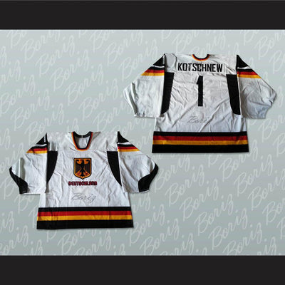 Germany Dimitrij Kotschnew 1 Hockey Jersey Stitch Sewn New Any Player or Number - borizcustom
