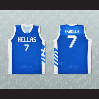 Greece Vassilis Spanoulis 7 Basketball Jersey Stitch Sewn Any Player or Number - borizcustom - 3