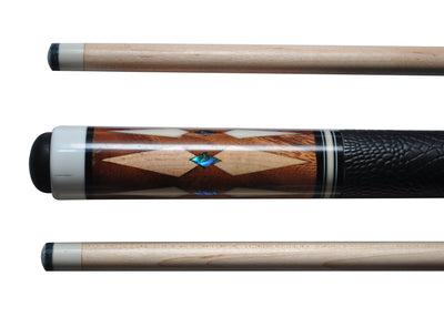 Boriz Billiards Black Leather Grip Pool Cue Stick Majestic V74T Series inlaid