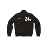 Hooligans 24 K Solid Black Varsity Letterman Jacket-Style Sweatshirt