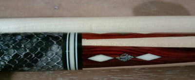 Boriz Billiards Black Leather Grip Pool Cue Stick Majestic CVDC Series inlaid
