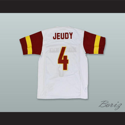 Jerry Jeudy 4 Deerfield Beach High School White Football Jersey