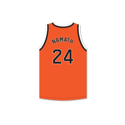 Joe Namath 24 Beaver Falls High School Tigers Orange Basketball Jersey 1