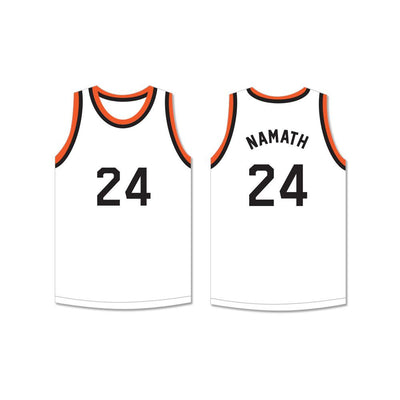 Joe Namath 24 Beaver Falls High School Tigers White Basketball Jersey 1