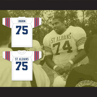 Jonathan Ogden 75 St. Albans School Bulldogs White Football Jersey