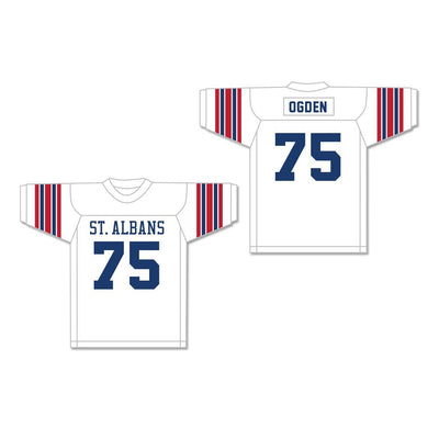 Jonathan Ogden 75 St. Albans School Bulldogs White Football Jersey