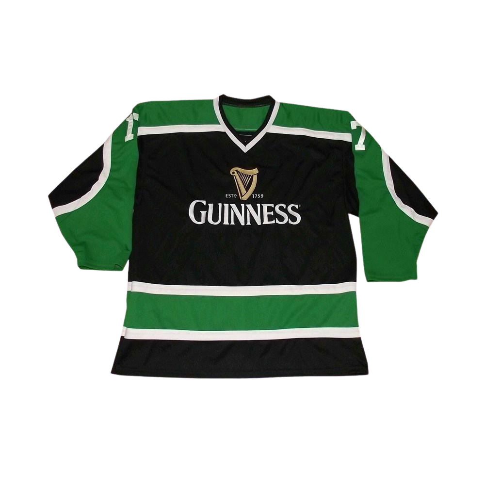  Irish Stout Beer Hockey Jersey March 17 St. Patrick's