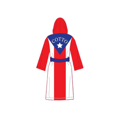 Miguel Cotto Puerto Rican Flag Satin Full Boxing Robe with Hood