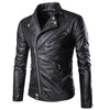 Nueva chaqueta de cuero con cremallera de personalidad para hombre de cuero de PU de motocicleta, chaqueta de ciclismo juvenil de moda chaqueta de color sólido de tamaño grande para hombre