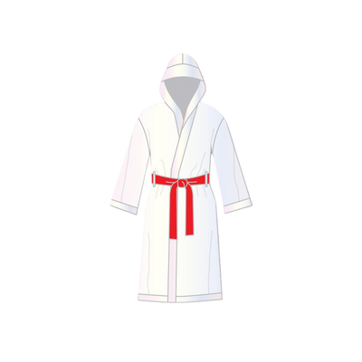 Rocky Balboa White Satin Half Boxing Robe with Hood
