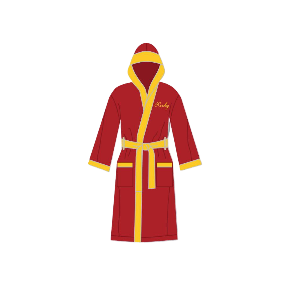 Rocky Italian Stallion Shamrock Meats Maroon Satin Full Boxing Robe with Hood