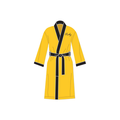 Rocky Balboa Italian Stallion Yellow Satin Full Boxing Robe