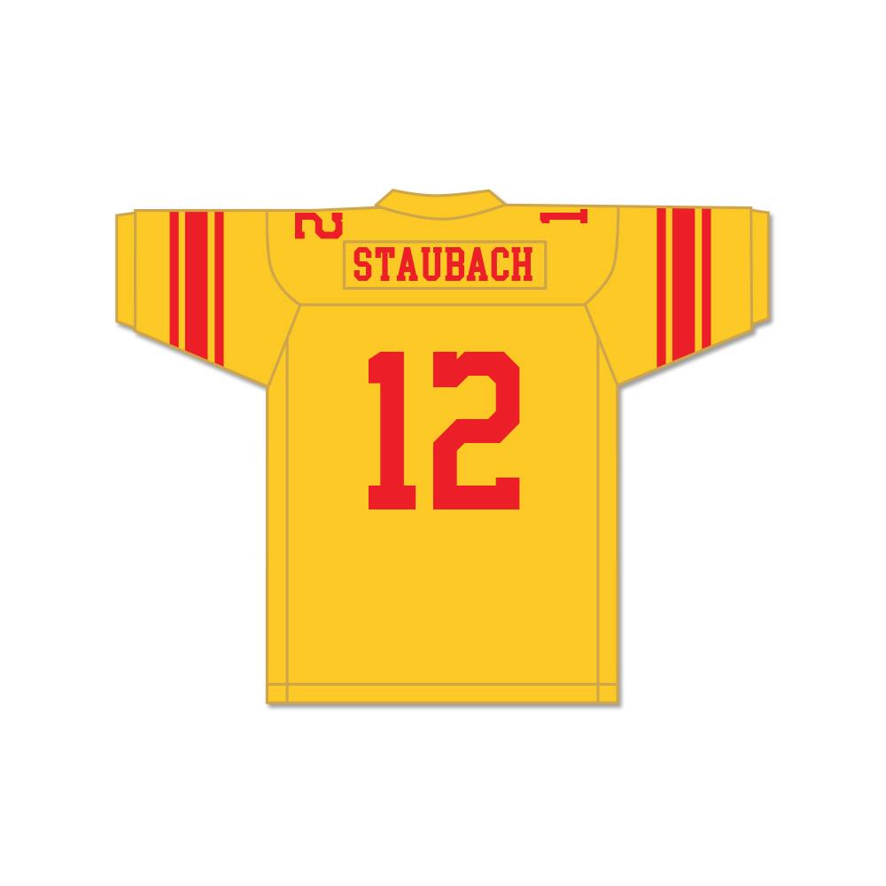 Roger Staubach 12 Purcell Marian High School Cavaliers Yellow Gold Football  Jersey 2 — BORIZ