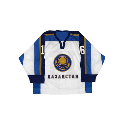 Roman Kozlov 16 Kazakhstan National Team White Hockey Jersey
